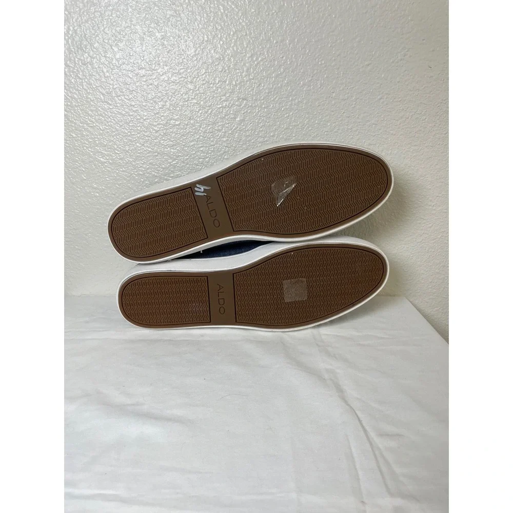 ALDO Mens 10 Lace Up Sneakers Blue Chambray Low‎ Top Casual Shoes Excellent